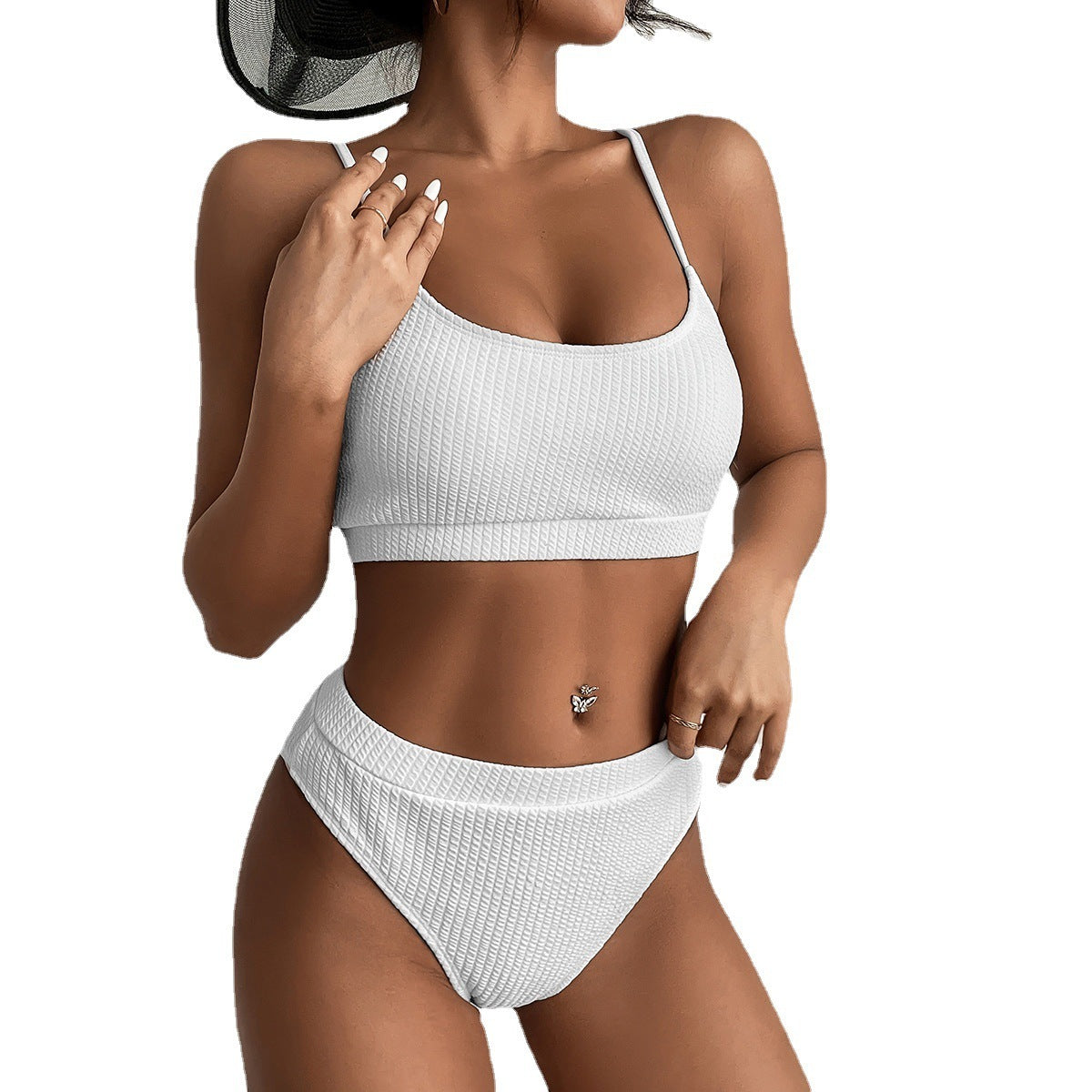 High Waist Bikini Swimwear Women Swimsuit New Push Up Biquini Ribbed Bathing Suit Women Sexy High Cut Bikinis Set - ChMode