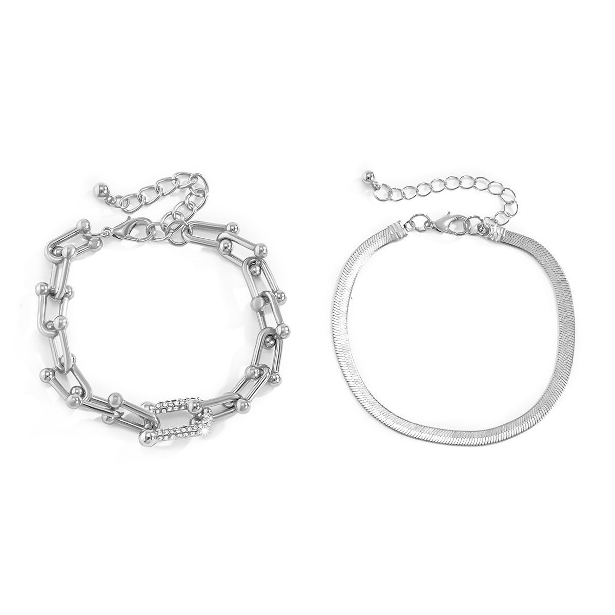 2-teiliges Fashion-Armband-Set mit Strass