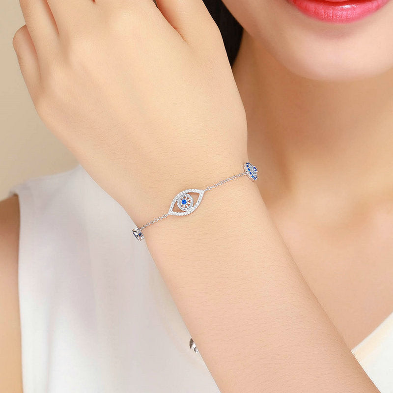 S925 Sterling Silber Damenarmband – Armband mit Schutzaugen-Design - ChMode