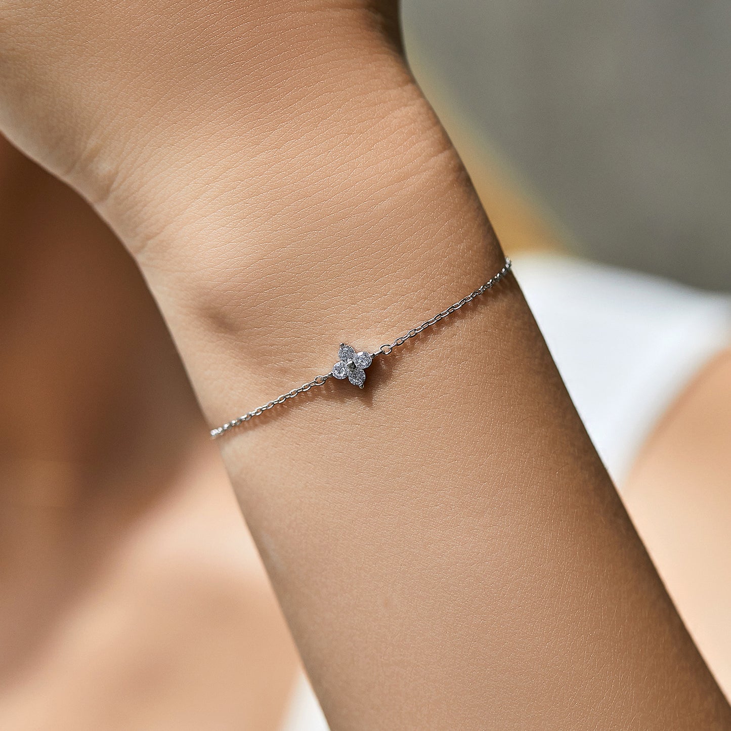 S925 Silber Kleeblattarmband - ChMode