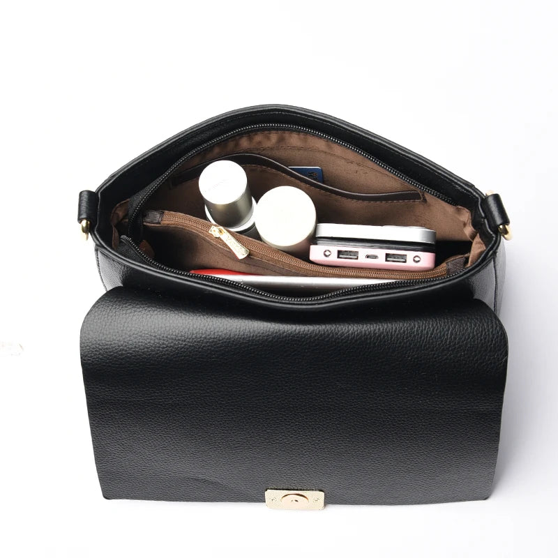Luxuriöse Damen Schultertasche – Hochwertige Crossbody Bag aus echtem Rindsleder - ChMode