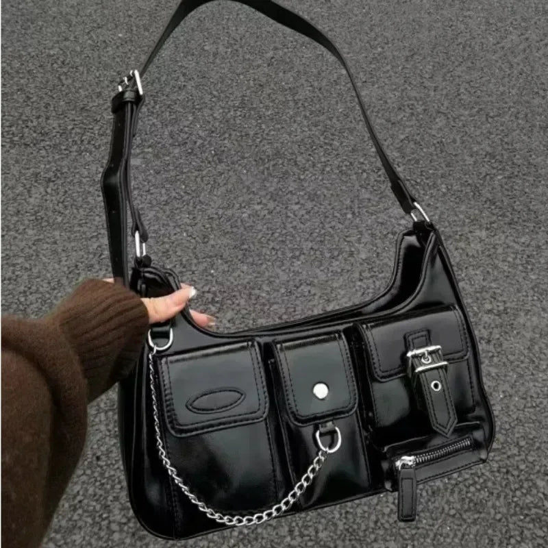 Stylische Schultertasche im Moto- & Biker-Stil – Vielseitiger Begleiter für jeden Tag