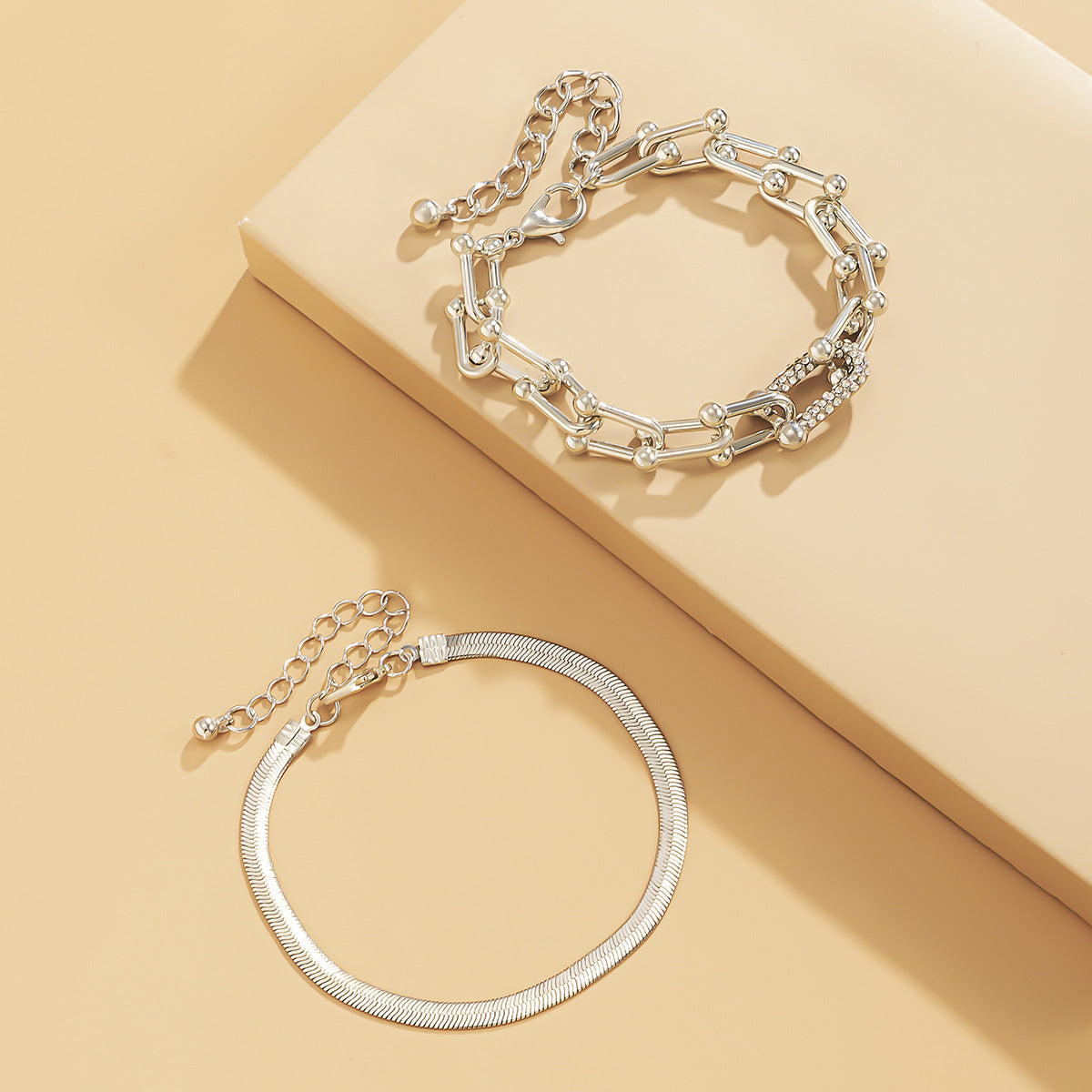 2-teiliges Fashion-Armband-Set mit Strass