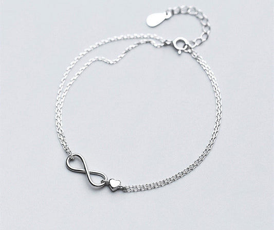 S925 Silberarmband für Damen – Doppelarmband, süßes Hand-Schmuckstück - ChMode