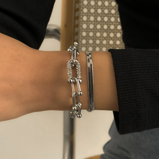 2-teiliges Fashion-Armband-Set mit Strass