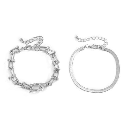 2-teiliges Fashion-Armband-Set mit Strass