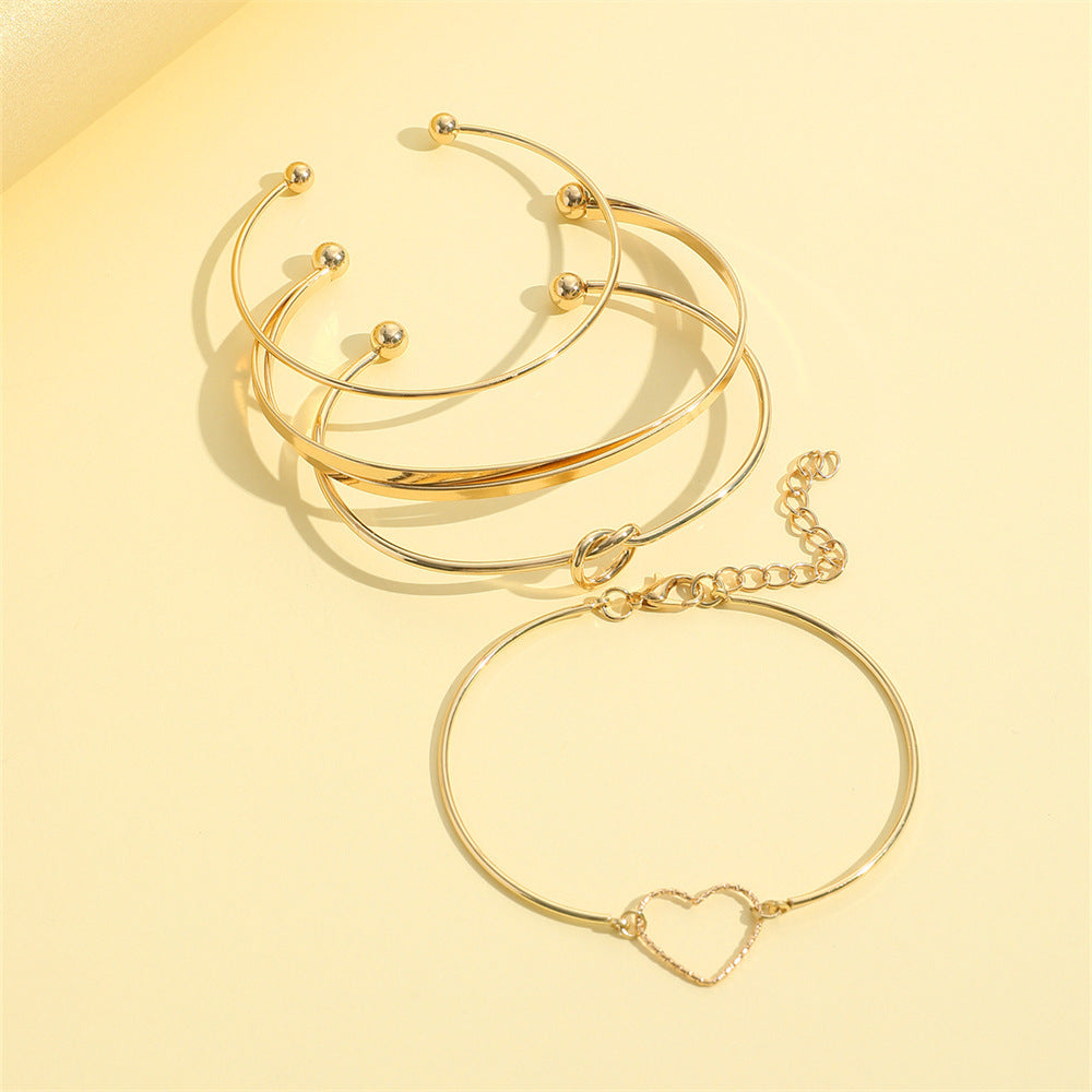 Herz Buchstabe Love Bangle Armband für Damen – Modisches Mehrlagiges Geometrisches Charm Armband, Schmuckgeschenke - ChMode