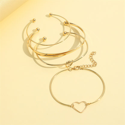 Herz Buchstabe Love Bangle Armband für Damen – Modisches Mehrlagiges Geometrisches Charm Armband, Schmuckgeschenke - ChMode