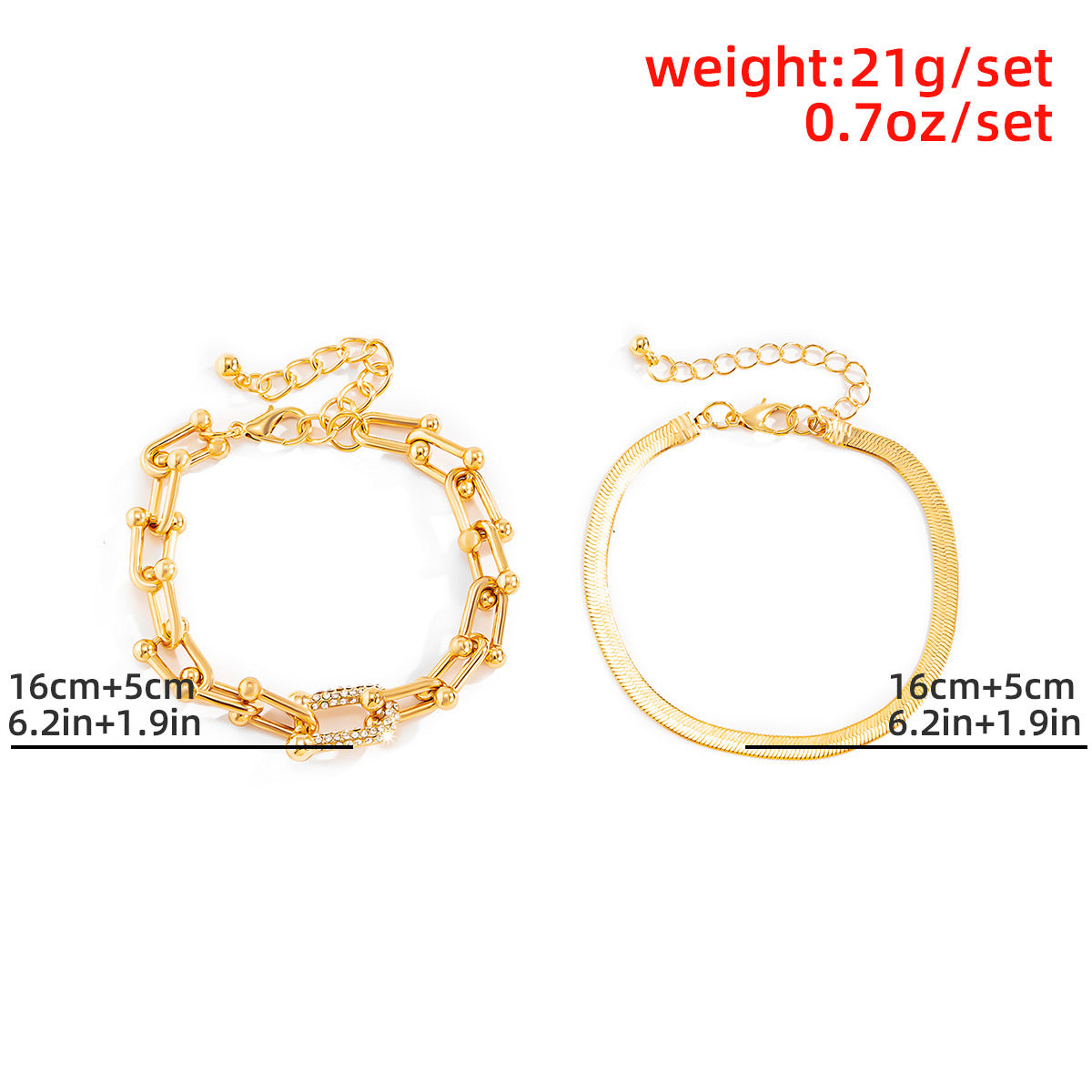 2-teiliges Fashion-Armband-Set mit Strass